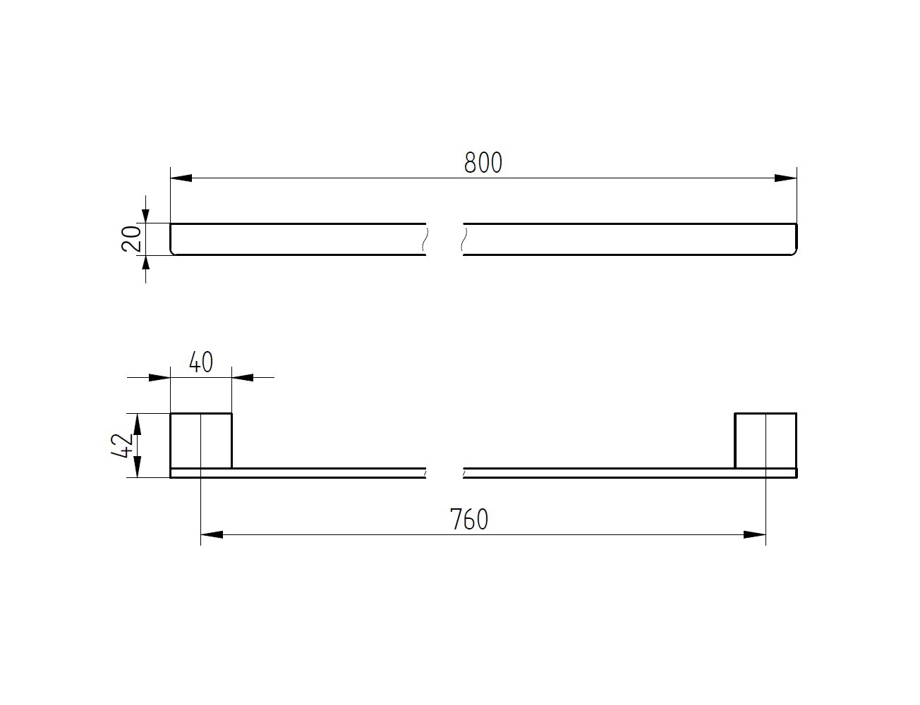 Badetuchhalter | 800 mm